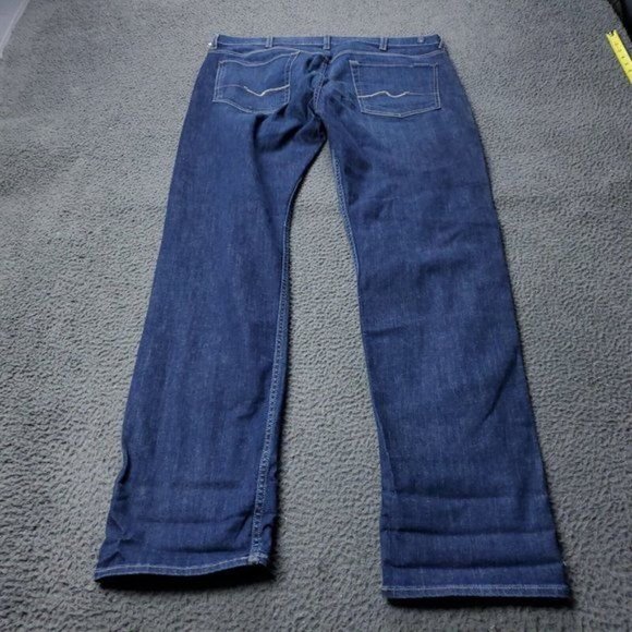 7 For All Mankind Standard Distressed Jeans Blue Cotton Mens Size 38 x34 - Picture 3 of 8